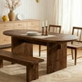 thumbnail image 3 of Tribesigns 63-Inch Oval Dining Table, Solid Wood Farmhouse Table for 4-6, 3 of 6