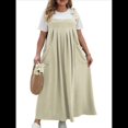 thumbnail image 1 of Vestido de Verano para Mujer, Talla Grande, Informal, Sin Mangas, con Tirantes Finos, para Playa Albaricoque 4XL, 1 of 8