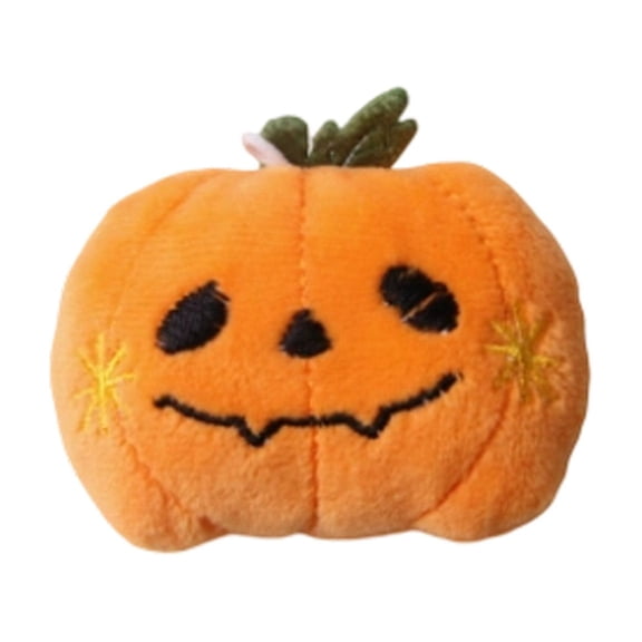 Halloween Pumpkin Squeaky Plush Dog Chew Toy, Soft Stuffed Teething Plaything, Lightweight Interactive Fetch Toy for Small Medium Large Puppies Cats Boredom Relief Halloween Party Supplies