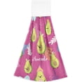 thumbnail image 2 of SKYSONIC 12"x17" Hanging Kitchen Hand Towels Dishcloths Sets with Loop, Cute Fruit Pink Avocado Absorbent Hand Towels 2 Piece Sets Organic Avocado Leaves, 2 of 6