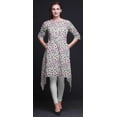 thumbnail image 2 of Bimba Kurti Asymétrique Blanche à Imprimé Floral de Bourgeons de Magnolia pour Femmes, Robe Tunique d'Été Indienne, XX-Grand, 2 of 6