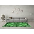 thumbnail image 3 of Ahgly Company Indoor Square Oriental Emerald Green Industrial Area Rugs, 4' Square, 3 of 4