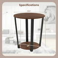 thumbnail image 3 of Costway Table d'Extrémité Industrielle Ensemble de Tables d'Appoint pour Sofa ot 2 Tables de Nuit avec Tablette de Rangement, 3 of 10