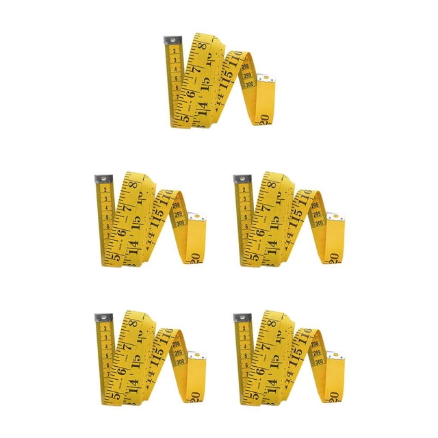 Wosthever Costura cinta métrica escala clara tela cuerpo regla métrica costura longitud cintura pecho medida centímetro metro amarillo Amarillo 5piezas Wosthever CBP217151