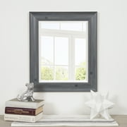 Distressed Gray Scoop Framed Beveled Wall Accent Mirror 21"x25" by Gallery Solutions