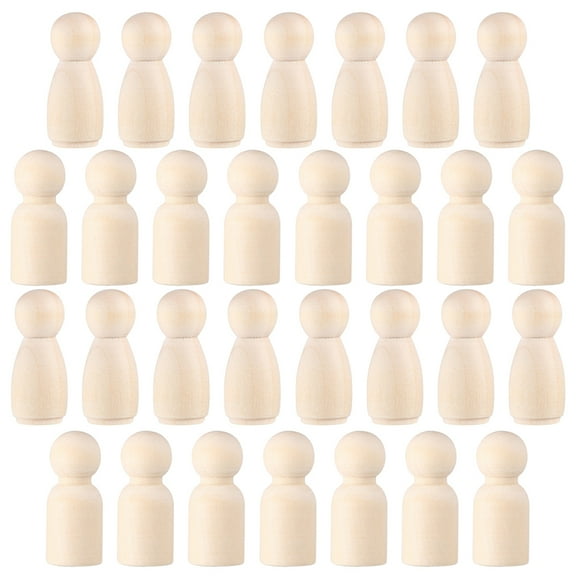RENACLIPY Unpainted Wooden Peg Dolls Beige for DIY Art and Craft Supplies 50Pcs
