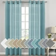 thumbnail image 1 of H.VERSAILTEX Elegant Natural Linen Sheer Curtain Panels, Energy Saving Privacy Protection Nickel Grommet Window Panels / Drapes for Bedroom / Living Room, 2 Panels, 52x108-Inch, Turquoise, 1 of 6