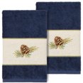 thumbnail image 2 of Linum Home Textiles 100% Turkish Cotton Pierre 2PC Embellished Hand Towel Set, 2 of 3
