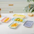 thumbnail image 3 of 8 Inch Ceramic Rectangular Serving Plates Set - Microwave Dishwasher Safe Porcelain Dishes - Assorted Colors for Salad Pasta Sushi, 3 of 8