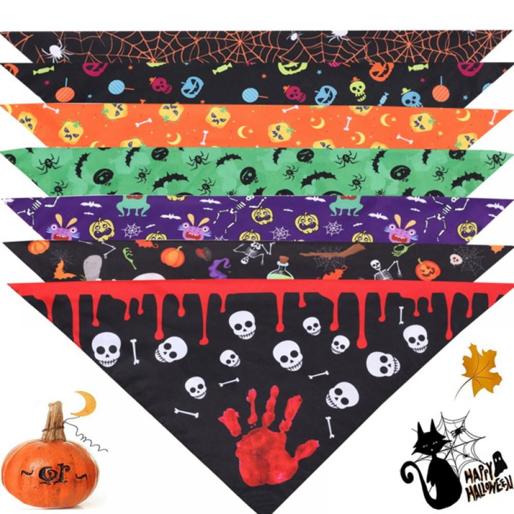 Halloween Dog Bandanas Thanksgiving Pet Bandana Triangle Bibs Dog
