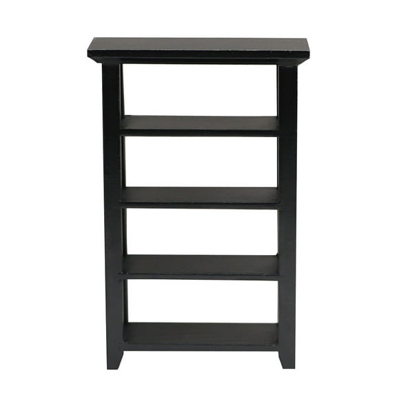 ICOL 4 Storey Mini Wooden Bookcase, Black, 5"x 3.31" x 1.5", 0.2 lb
