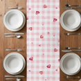 thumbnail image 6 of Valentine's Day Table Runner - 72 Inch Long, Kitchen Dining Table Runner Dresser Scarves, Red Love Heart Romantic Pink Buffalo Plaid Farmhouse Decor for Coffee Tables Wedding Party Banquet, 6 of 8
