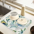 thumbnail image 2 of Yayeee Dish Drying Mat for Kitchen Counter 18" x 24" Microfiber Super Absorbent Coffee Decorative Pad, Peacock Feather, 2 of 9