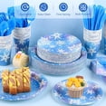 thumbnail image 4 of 350 PCS Frozen Party Supplies Set for 50 Guests Includes Snowflake Plates Cups Napkins Utensils, 4 of 6