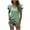 Green, variant on Elainilye Fashion Womens Top V-Neck Solid Color Short Sleeve Lapel Tops Shirts Blouse Pullover Top,Blue