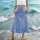 thumbnail image 5 of Faldas de Cintura Elástica para las Mujeres Vestidos de Playa de Moda de Verano con Bolsillos, Faldas Casuales para las Mujeres de Verano, 5 of 6