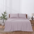 thumbnail image 3 of Modern Threads 4-Piece Solid Dusty Mauve Microfiber Bed Sheet Set, Full, 3 of 13
