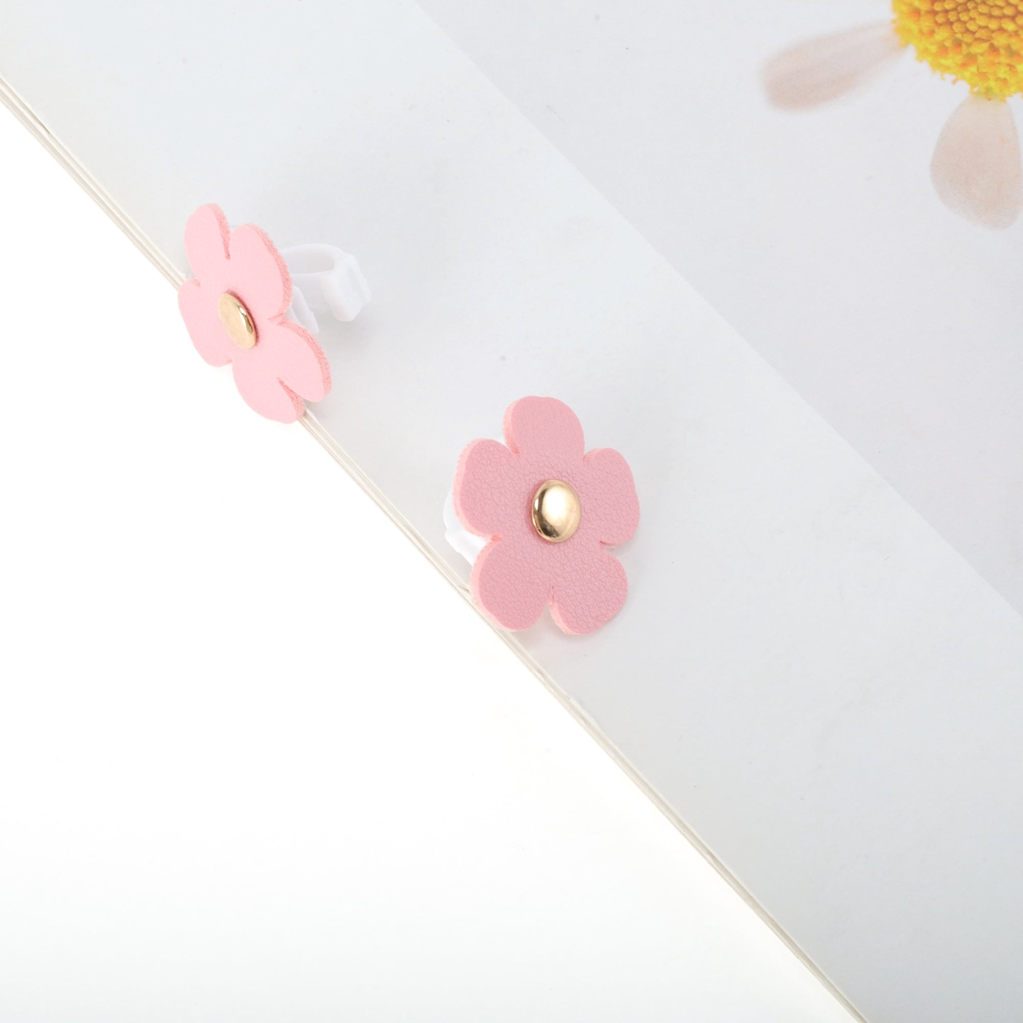 Unique Bargains Faux Leather Flower Shoelace Charms 1 Pair Dark Pink