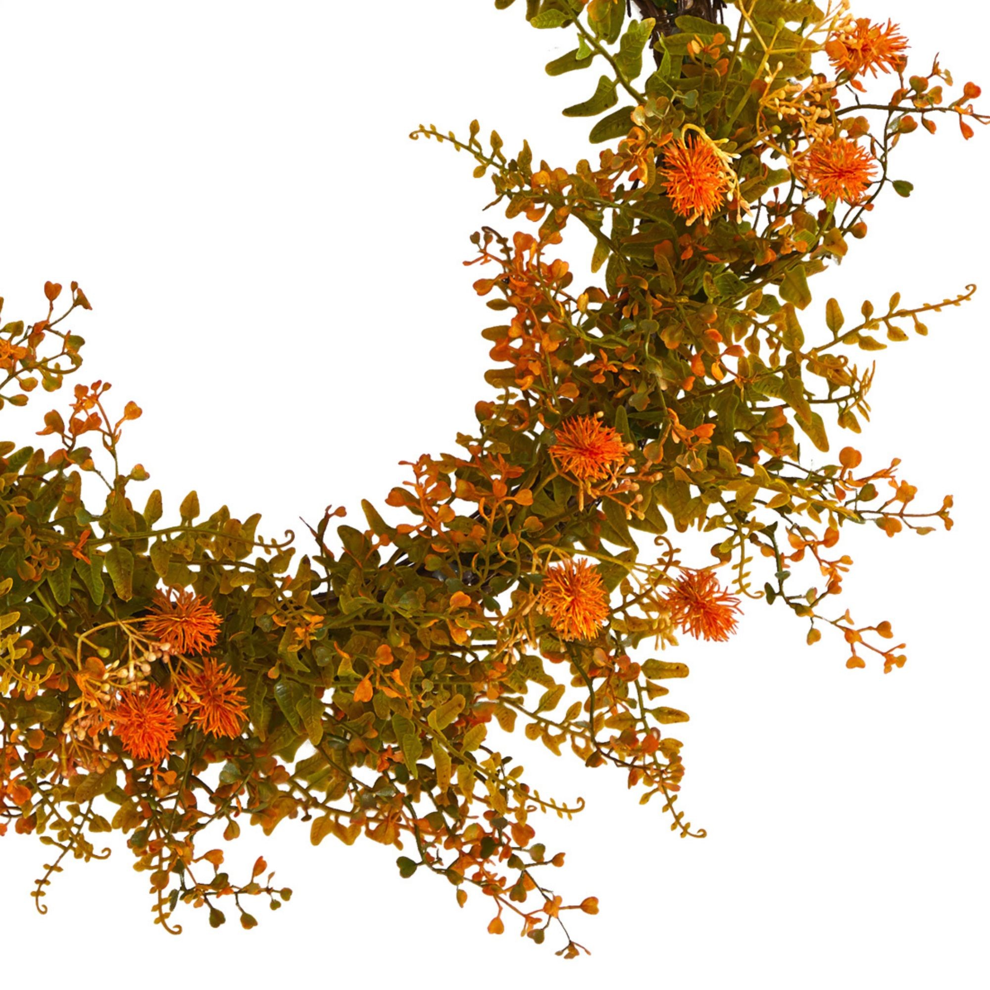 Nearly Natural Plastic Wreath, 21.00" (Assorted Colors)
