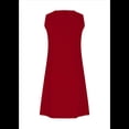 thumbnail image 2 of Vestidos de Mujer Sin Mangas con Cuello en V y Bolsillos, Color Rojo, Talla L, 2 of 5