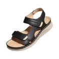 thumbnail image 2 of KEVCHE Womens Arch Support Walking Sandals, Comfortable Open Toe Wide Width Orthopedic Sandals, Adjustable Hook Loop Strap Summer Dressy Non Slip Slingback Flat Sandals, 2 of 8