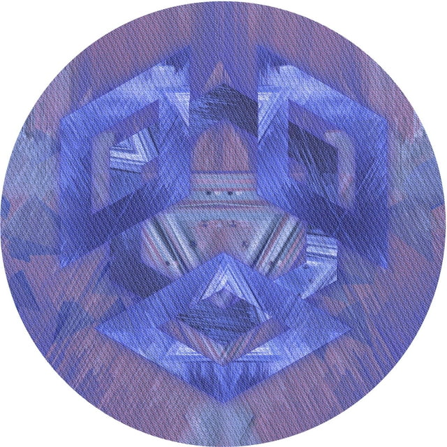 Ahgly Company Tapis Rond Lavable en Machine Intérieur Transitionnel Bleu Ardoise Clair, 3 Pieds Rond