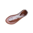 thumbnail image 1 of Sandalias Planas con Correas de Tobillo de la Mujer Redonda Del Dedo Del Pie Abierto Sandalias Tejidas, Espalda Elástica Zapatos de Verano Casuales para la Playa Y el Uso Diario, 1 of 9