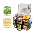 thumbnail image 2 of FORMRS Insulated Cooler Bag 24 Cans Capacity Soft Leakproof Lunch Box with Side Pockets, Beige Leaves, 2 of 7