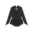 thumbnail image 4 of TiaoBug Kids Girls Figure Ice Skating Dress Long Sleeve Chiffon Tutu Skirt Leotard Ballet Dance Practice Outfit Royal Blue 12, 4 of 5