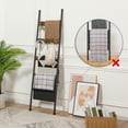 thumbnail image 4 of HOOBRO 5 Tier Towel Rack Wall-Leaning Blanket Ladder Farmhouse  Metal Frame Bedroom Bathroom Rustic Brown BF32CJ01, 4 of 14
