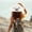 Beige, variant on Women Foldable Wide Brim Straw Beach Hat, Floppy Sun Cap with Leopard Print Ribbon Bow Navy One Size