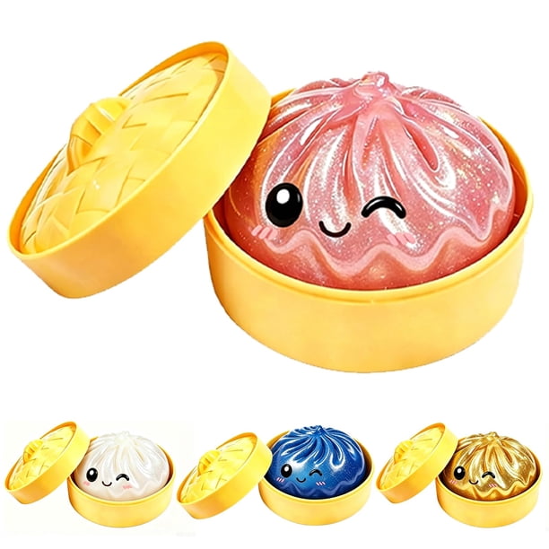 Pelota antiestrés squishy Bimiubimiu con forma de dumpling y brillo