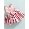 thumbnail image 3 of Xingqing Robe Formelle en Satin pour Bébé Fille Nœud Princesse Anniversaire Robe de Concours Peau Rose 7-8 Ans, 3 of 9