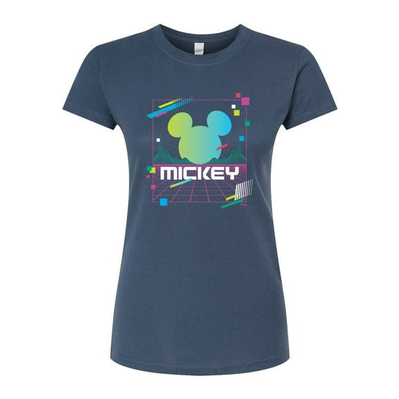 Disney - Mickey Vaporwave Sunset - Juniors Fitted Graphic T-Shirt