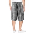 thumbnail image 2 of Men's Casual Lightweight Plaid Check Multi Pocket Elastic Waist Cargo Shorts (Grey, 3XL(40)), 2 of 4