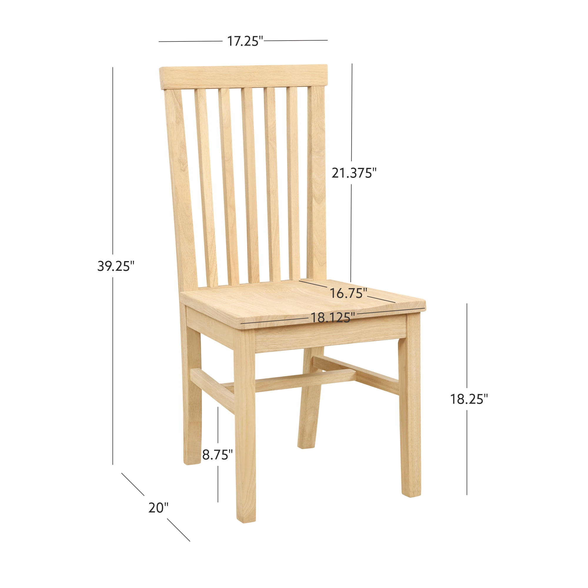 Linon Talley Dining Chair, Set of 2, Unfinished