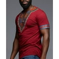 thumbnail image 3 of Sherrylily Men African Dashiki T Shirt Tribal Floral Print V Neck Mens Slim Fit Shirts Tops, 3 of 6