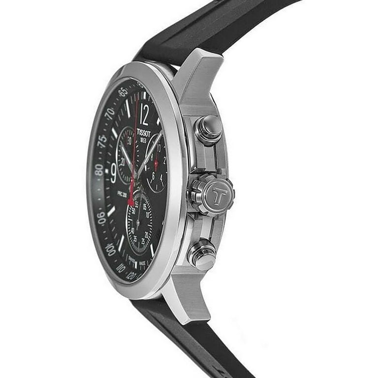 Tissot PRC 200 Chronograph Quartz Men's Watch, Black Dial