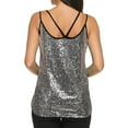 thumbnail image 2 of Women Sequin V Neck Sleeveless Sling Tops, 2 of 3