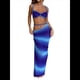 thumbnail image 2 of Conjunto de 2 Piezas para Mujer, Sexy, , de Verano, con Top Fruncido y Espalda Descubierta, y Falda con Aberturas, Vestido de Noche. Azul S, 2 of 9