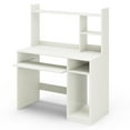 thumbnail image 5 of Topbuy Computer Desk with Storage Shelf Wooden Writing Desk w/ Hutch Office Desk with CPU Stand & Keyboard Tray, 5 of 10