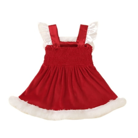 

Caitzr Baby Girls Christmas Romper Dress Fly Sleeve Sequins Romper Dress