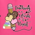 thumbnail image 2 of Teaching is a Work of Heart Pop Culture Men's Graphic T-Shirt, Neon Pink, X-Large, 2 of 5