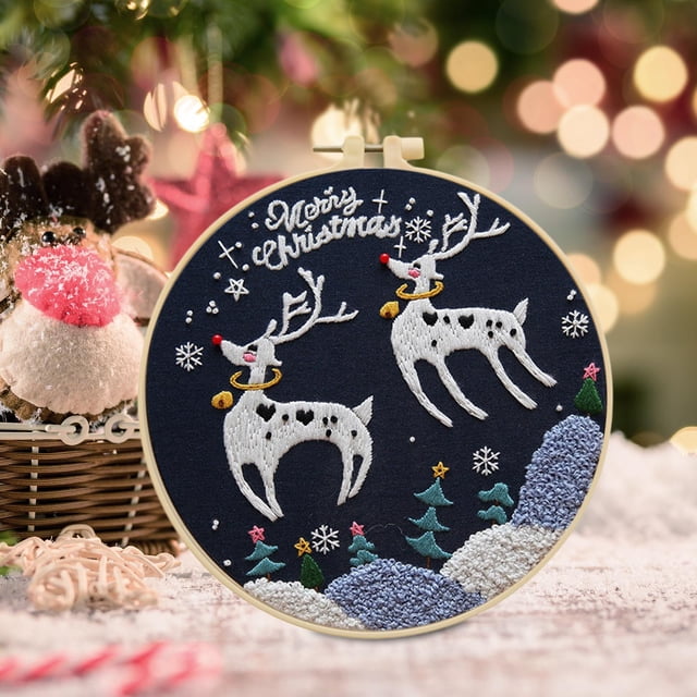 Bordado navideño para principiantes perfecl con Aro de bordado