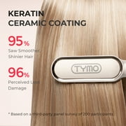 TYMO Ring Hair Straightener Brush, Flat Iron Comb, 5 Temp Settings & 20s Fast Heating, Dual Voltage, Gold