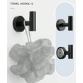 thumbnail image 5 of BWE 5-Piece Matte Black Wall-Mounted Bathroom Hardware Set with Towel Bar Hook Toilet Paper Holder and Ring, 5 of 7