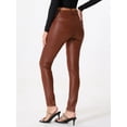 thumbnail image 3 of DARING DIVA Women High Waist Stretch Legging Faux Leather Pants Large Brown, 3 of 6