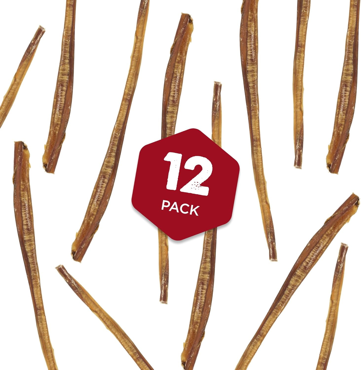 Best Bully Sticks 12 Inch Odor-Free Bully Sticks for Dogs - 12 Count (Pack of 1) - 100% Natural Grass-Fed Beef, Easily Digestible, No Grain or Rawhide - Large Breeds