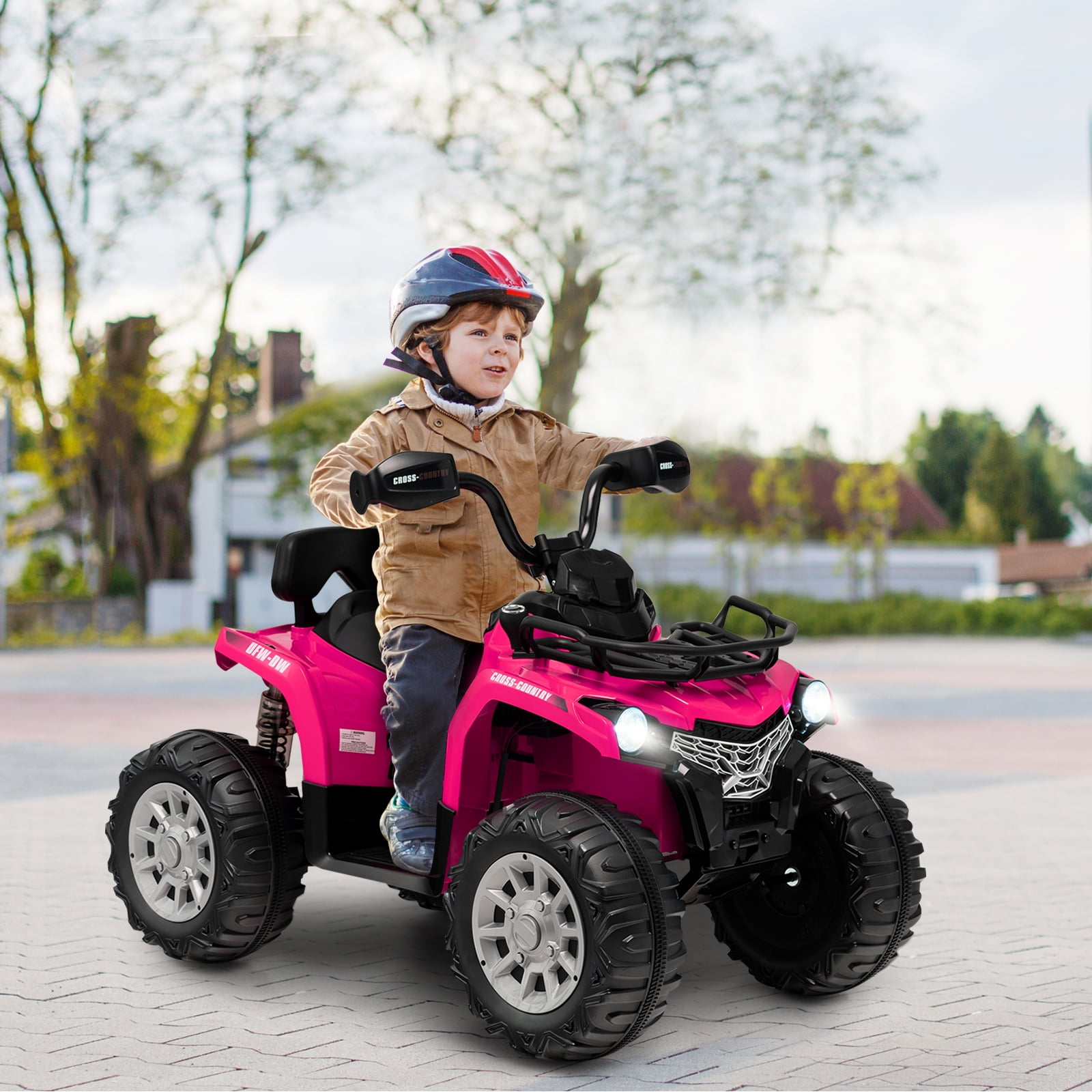 Infans 12V Kids Ride On ATV Electric 4-Wheeler Quad 2 Speeds w/ Mp3 & Headlights Pink