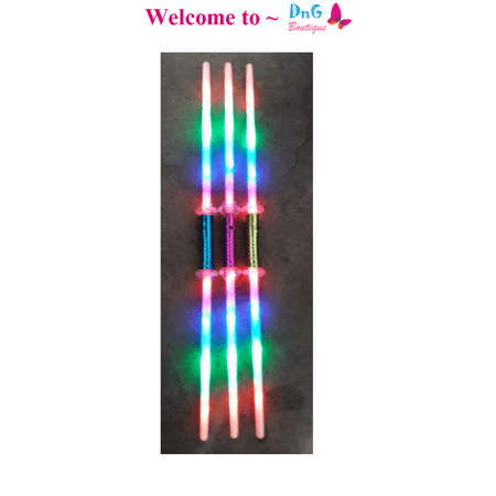 LWS LA Wholesale Store  1 Galactic Wars Dual Lightsaber 2 Sided Double Light Up Kids Star Toy Sword